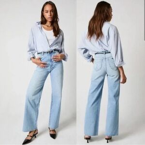 Rolla's Heidi Jean Classic Light Blue Wide Leg Women's Jeans